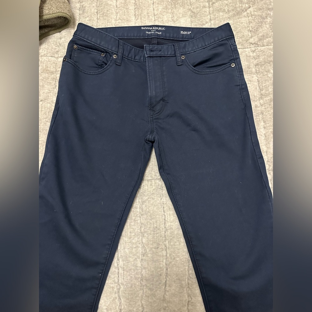 Banana Republic Travel Jean Pants 32x34 Navy